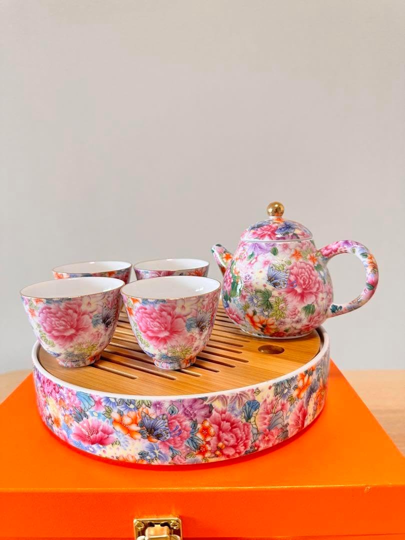 高級茶器 中国茶·台湾茶 ティーセット 景德鎮 陶器 透かし模様で